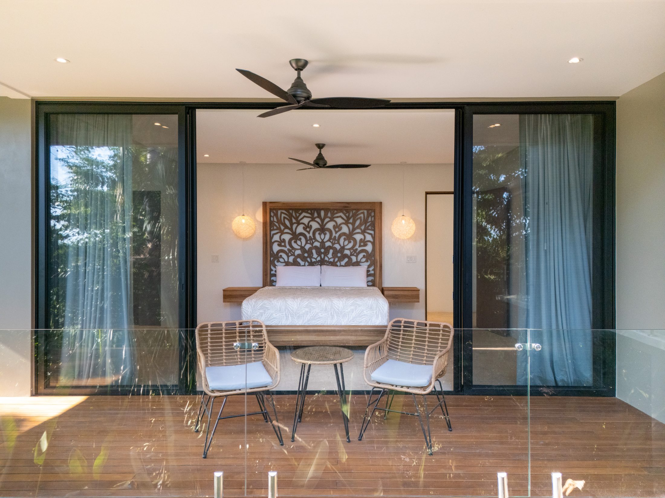 Bedroom opening to the terrace